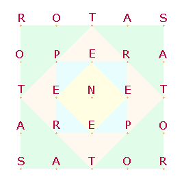 Buchstabenquadrat SATOR OPERA TENET - Der Schpfer erhlt seine Werke